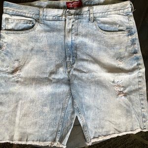 Light blue Arizona distressed cutoff shorts